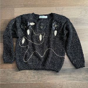 80's Black and Gold Sweater Colleen’s collectibles, size L